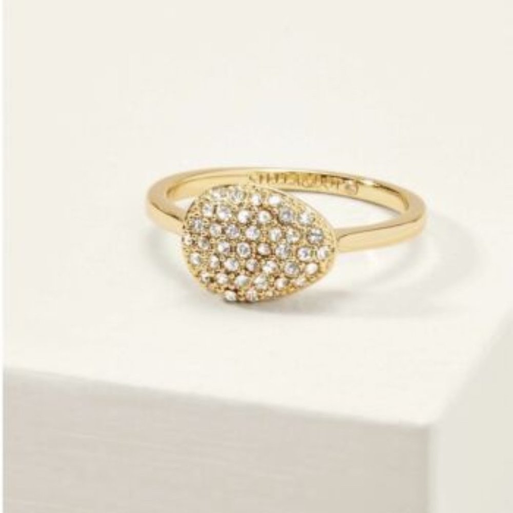 Stella & Dot - Ulani Pave ring, gold, size 8